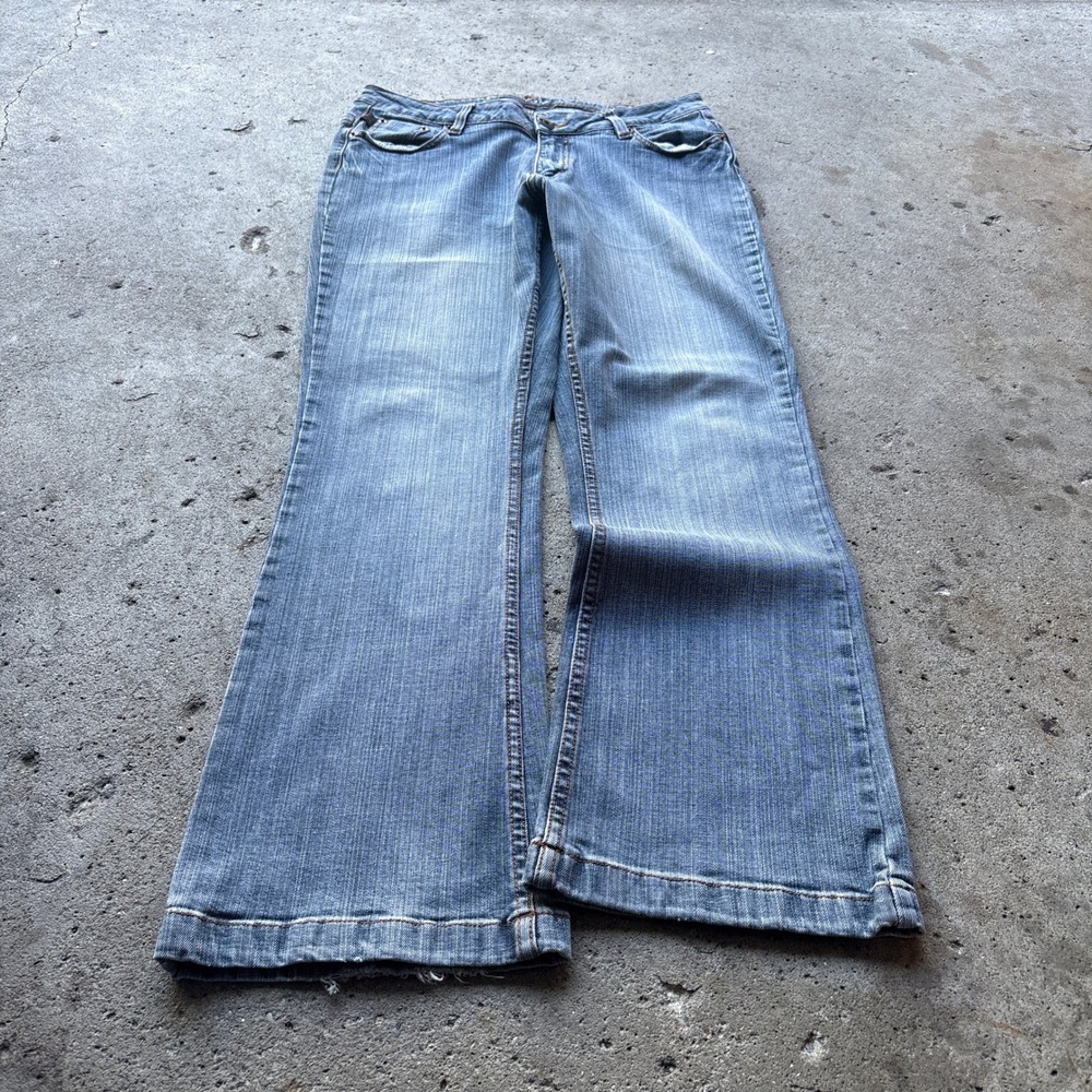 Copper Key Flare Leg Jeans Blue Wash Size 13/14M Stretch Denim Y2K Style